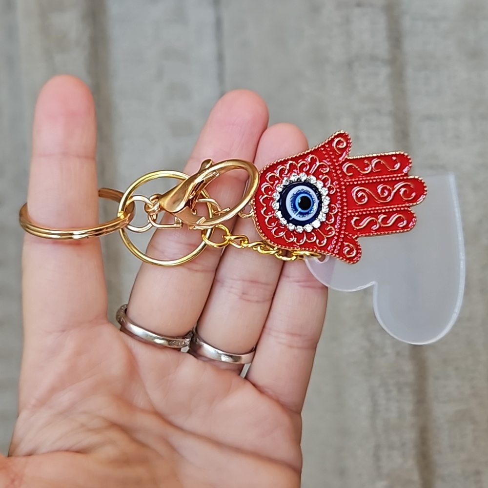 1/$6 or 2/$10 NWOT Bohemian Turkish Blue Evil Eye Metal Key Chain Bag Charm